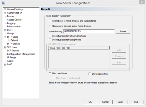SFTP Users Config